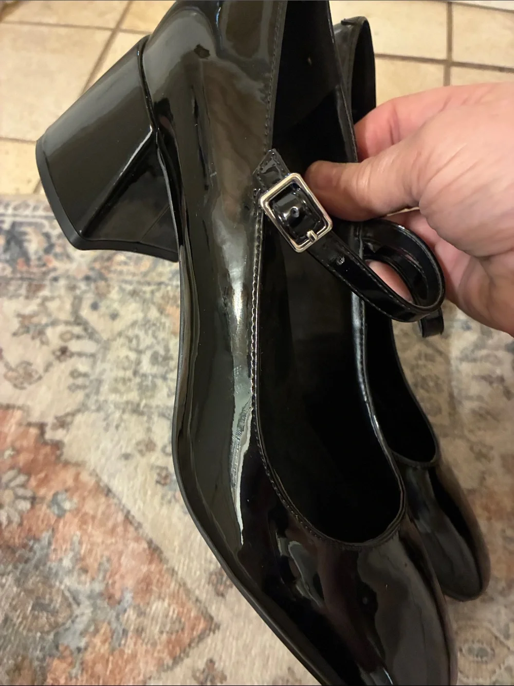 Marc Fisher Black Patent Mary‎ Jane Heels